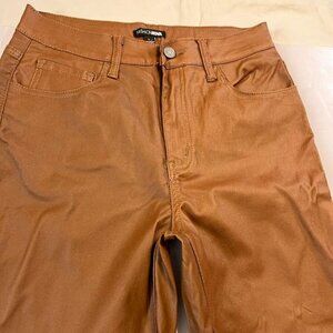 Fashion Nova Camel Leather Pants